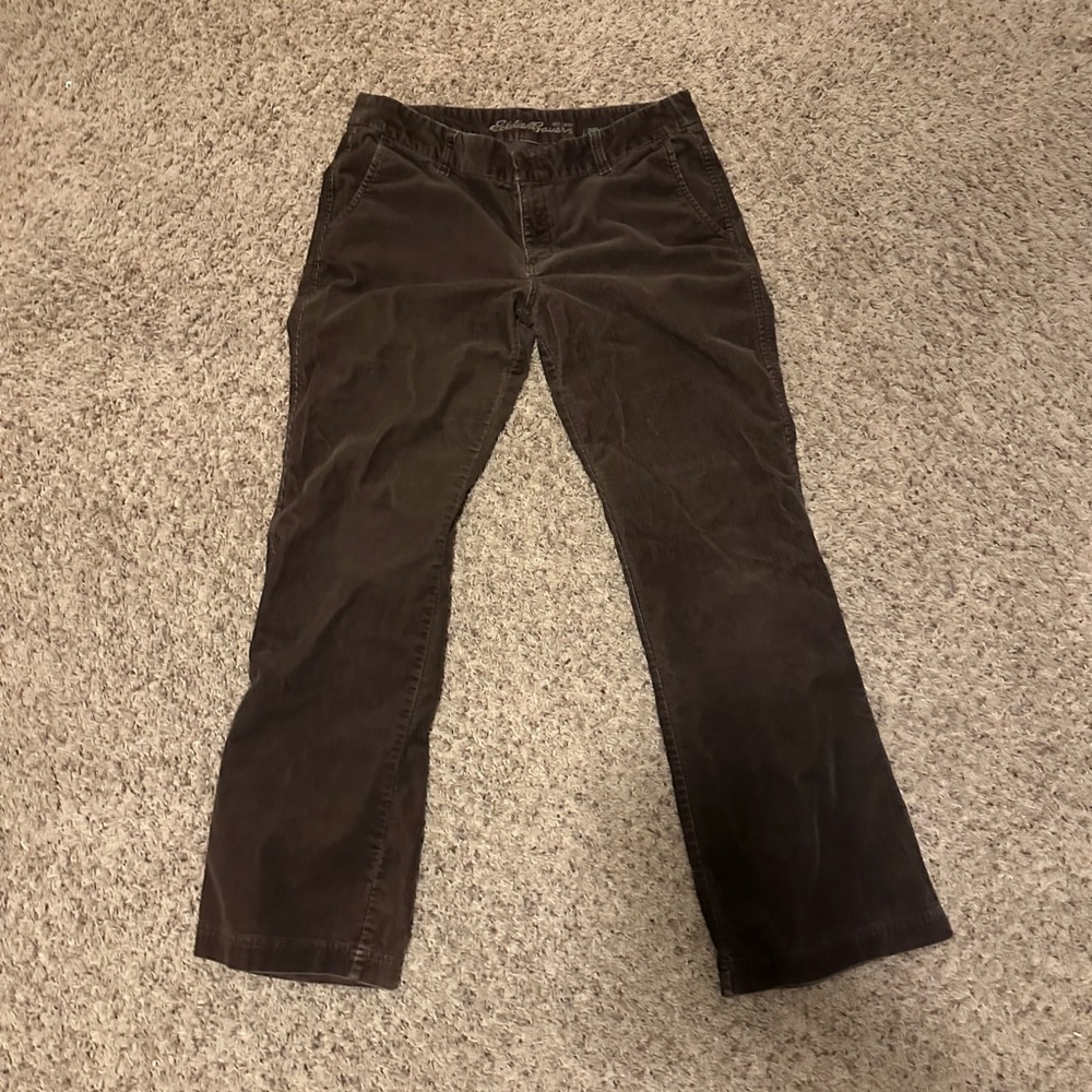 brown eddie bauer flared corduroy